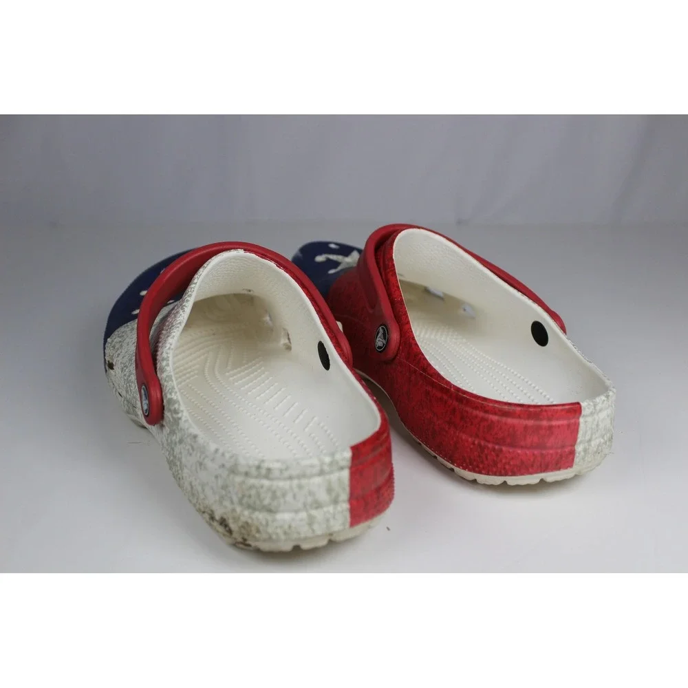 Crocs Classic Texas State Flag Clogs Red White Blue Distressed Patriotic Shoes